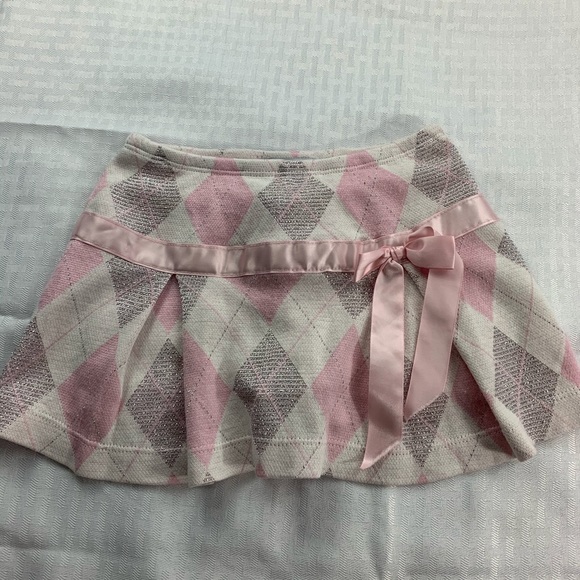 LA MOVERS GIRL ARGYLE GLITTER SKIRT E175 - Picture 1 of 7